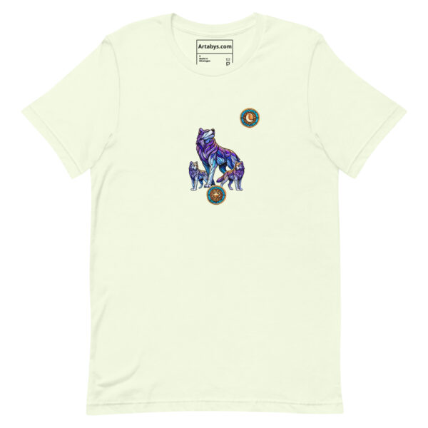 Stained Glass Wolf Pack T-Shirt Light | Mystical Wolf Moon Tee | Nature Lover Gift | Wildlife Art Tee | Outdoor Adventure Shirt - Image 12