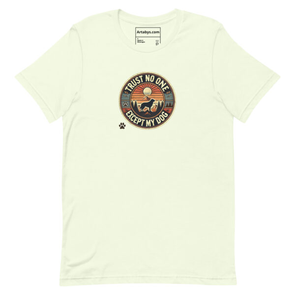 Trust No One Except My Dog T-Shirt Light Colors | Retro Hiking Dog Lover Shirt | Outdoor Camping Shirt | Funny Dog Owner Gift - Image 8