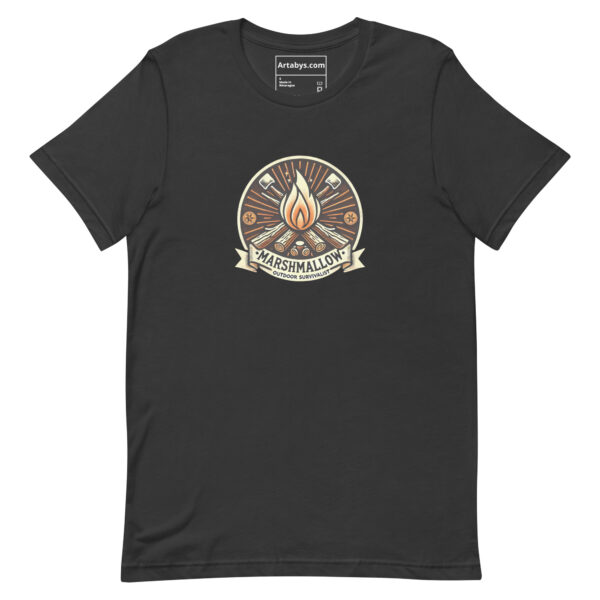 Marshmallow Survivalist T-Shirt | Camping Firepit Tee | Outdoor Adventure Shirt | Campfire Cooking Gift | Funny S'mores Lover Hiking Tee - Image 4