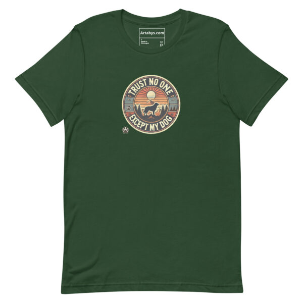 Trust No One Except My Dog T-Shirt Dark Colors | Retro Hiking Dog Lover Shirt | Outdoor Camping Shirt | Funny Dog Owner Gift - Image 10