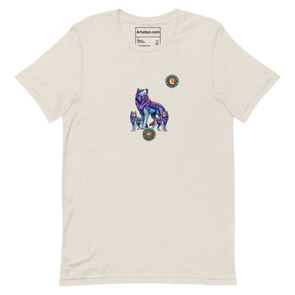Stained Glass Wolf Pack T-Shirt Light | Mystical Wolf Moon Tee | Nature Lover Gift | Wildlife Art Tee | Outdoor Adventure Shirt