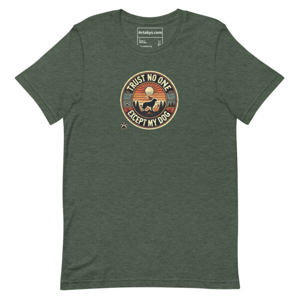 Trust No One Except My Dog T-Shirt Medium Colors | Retro Hiking Dog Lover Shirt | Outdoor Camping Shirt | Funny Dog Owner Gift - Image 4