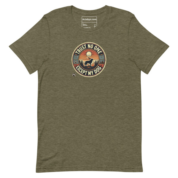 Trust No One Except My Dog T-Shirt Medium Colors | Retro Hiking Dog Lover Shirt | Outdoor Camping Shirt | Funny Dog Owner Gift - Image 6