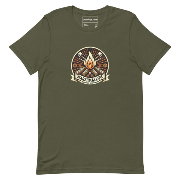 Marshmallow Survivalist T-Shirt | Camping Firepit Tee | Outdoor Adventure Shirt | Campfire Cooking Gift | Funny S'mores Lover Hiking Tee - Image 7
