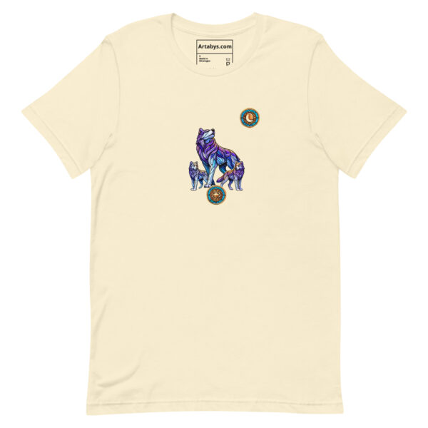 Stained Glass Wolf Pack T-Shirt Light | Mystical Wolf Moon Tee | Nature Lover Gift | Wildlife Art Tee | Outdoor Adventure Shirt - Image 9
