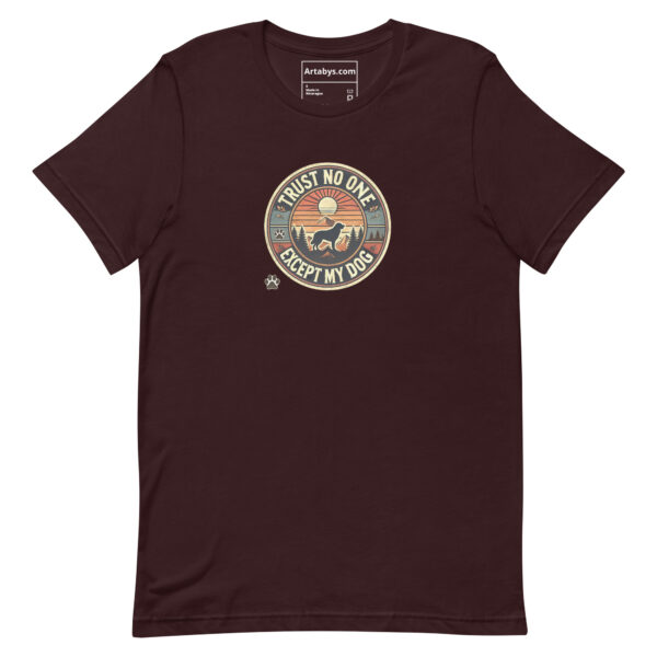 Trust No One Except My Dog T-Shirt Dark Colors | Retro Hiking Dog Lover Shirt | Outdoor Camping Shirt | Funny Dog Owner Gift - Image 4