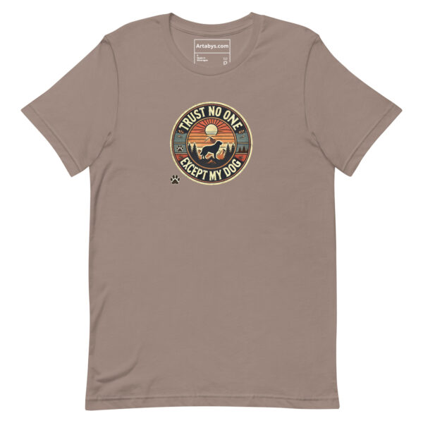 Trust No One Except My Dog T-Shirt Medium Light Colors | Retro Hiking Dog Lover Shirt | Outdoor Camping Shirt | Funny Dog Owner Gift - Image 5