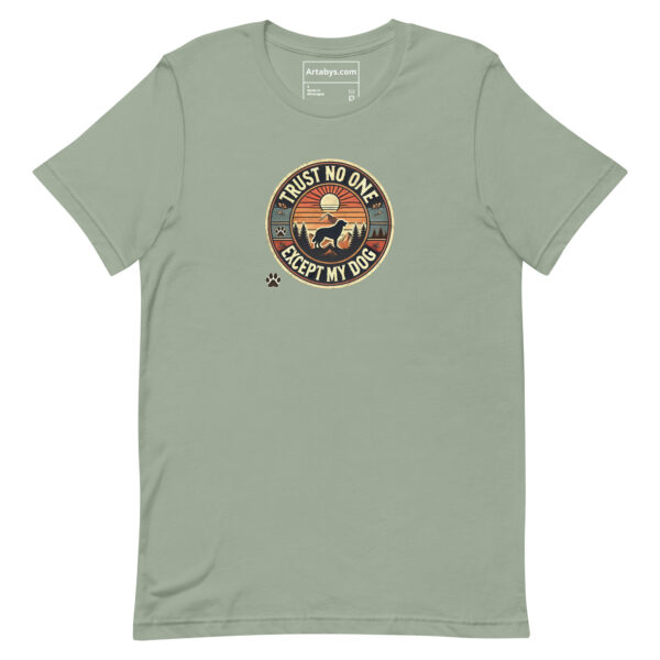 Trust No One Except My Dog T-Shirt Medium Light Colors | Retro Hiking Dog Lover Shirt | Outdoor Camping Shirt | Funny Dog Owner Gift