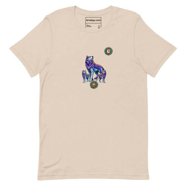 Stained Glass Wolf Pack T-Shirt Light | Mystical Wolf Moon Tee | Nature Lover Gift | Wildlife Art Tee | Outdoor Adventure Shirt - Image 5