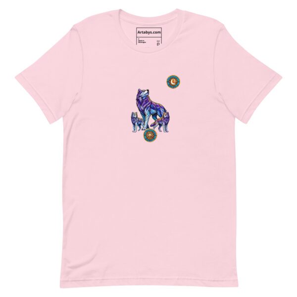 Stained Glass Wolf Pack T-Shirt Light | Mystical Wolf Moon Tee | Nature Lover Gift | Wildlife Art Tee | Outdoor Adventure Shirt - Image 6