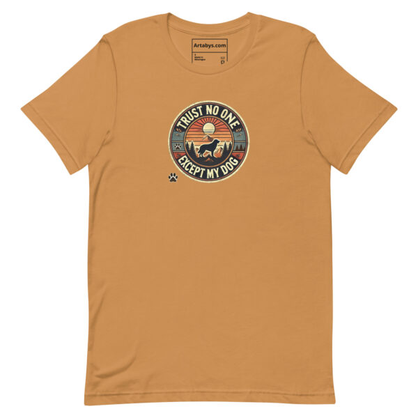 Trust No One Except My Dog T-Shirt Medium Light Colors | Retro Hiking Dog Lover Shirt | Outdoor Camping Shirt | Funny Dog Owner Gift - Image 6
