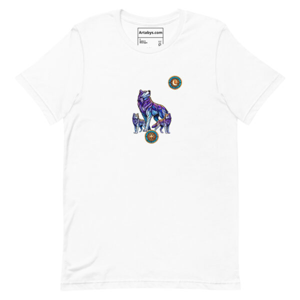 Stained Glass Wolf Pack T-Shirt Light | Mystical Wolf Moon Tee | Nature Lover Gift | Wildlife Art Tee | Outdoor Adventure Shirt - Image 13