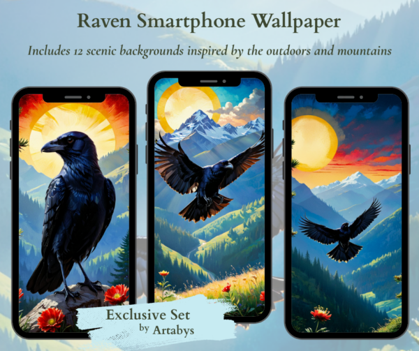 Raven Smartphone Wallpaper Raven Lock Screen Wallpaper Wildlife Lock Screen Wallpaper for iPhone or Android