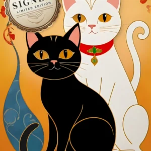 Cat Smartphone Wallpaper Poster Print Signed Limited Edition Cat Art iPhone or Android Screen Lock
