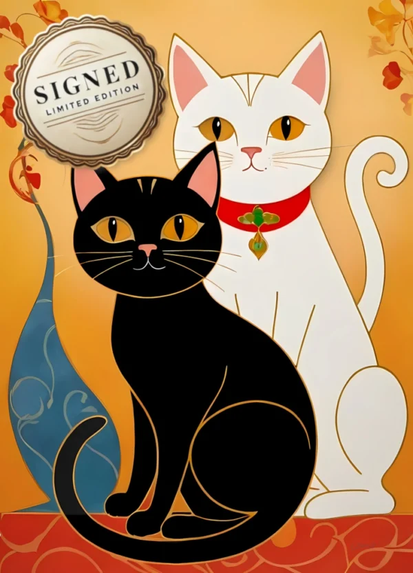 Cat Smartphone Wallpaper Poster Print Signed Limited Edition Cat Art iPhone or Android Screen Lock