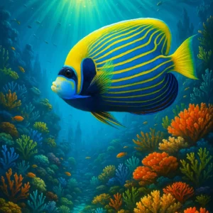 Emperor Angelfish Ocean Underwater Fish Living in the Seychelles Smartphone Wallpaper