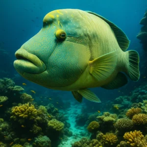 Napoleon Wrasse Fish Ocean Underwater Fish Living in the Seychelles Smartphone Wallpaper