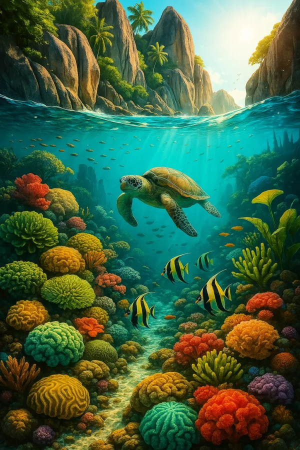 Smartphone Wallpaper Underwater life in the Seychelles
