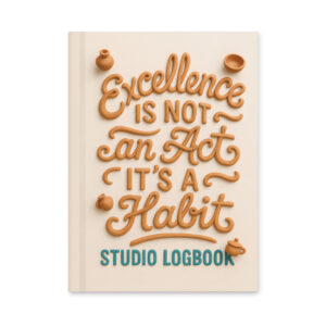 Hardcover Journal Excellence Is Not an Act It’s a Habit (Studio Logbook)